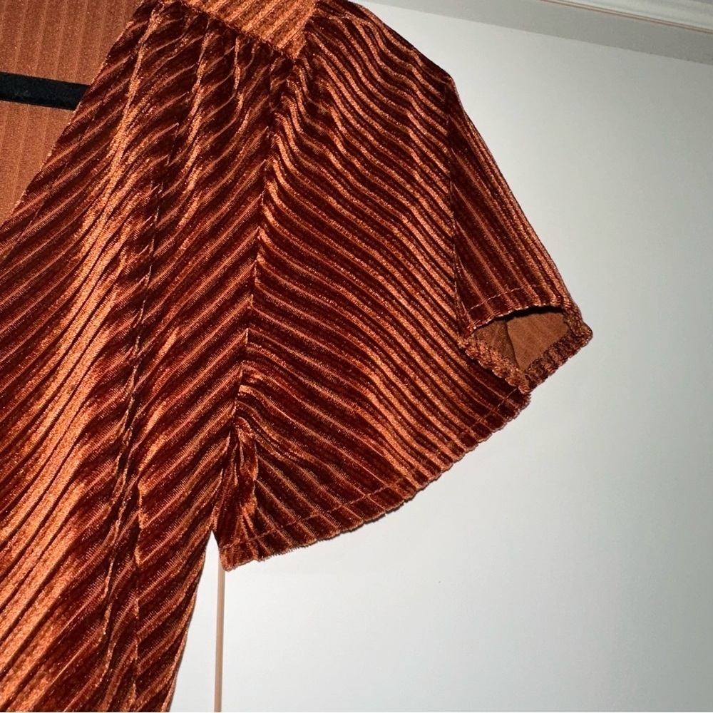 Baltic Born Andi Ribbed Velvet Wrap Dress in Copper Bump Friendly (D4) - Picture 7 of 8
